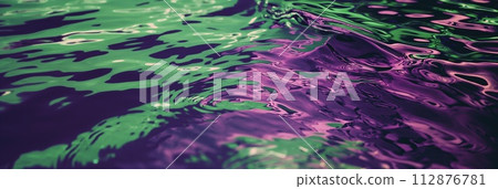 AI-generated content. Close-up view of a liquid surface with ripples in mesmerizing shades of purple and green, creating a soothing, hypnotic effect. AI-generated content. Close-up view of a liquid surface with ripples in mesmerizing shades of purple and green, creating a soothing, hypnotic effect. 112876781