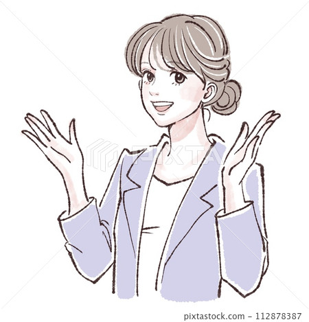 婦女和女孩插畫素材 112878387