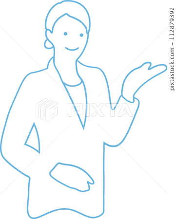 商務人士的簡單線條畫插圖 商務人士的簡單線條畫插圖 112879392