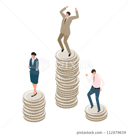 People who are happy and depressed due to income disparity 112879639