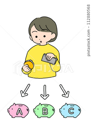 A woman thinking about money 112880568