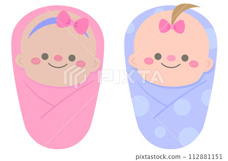 mothers day cartoon cute newborn infant baby girls vector illustration 112881151