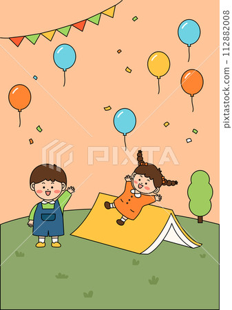 Vector illustration of cute children. 112882008
