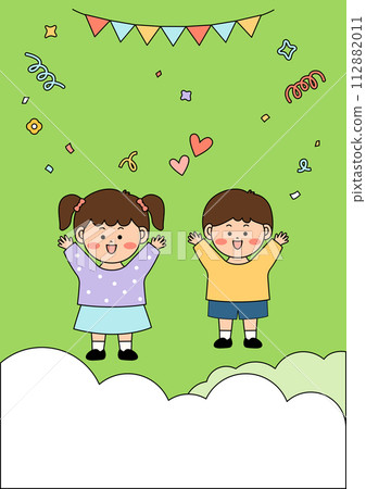 Vector illustration of cute children. Vector illustration of cute children. 112882011
