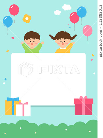 Vector illustration of cute children. Vector illustration of cute children. 112882012