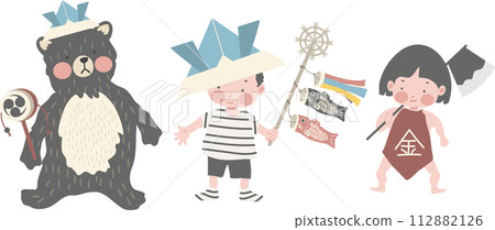 Children's Day boy, Kintaro and bear 112882126