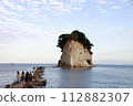 秋天的天空和見附島 112882307