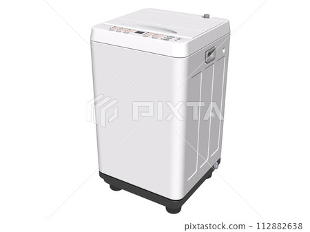 Fully automatic washing machine, electrical appliance, home appliance, electrical appliance, single item (3DCG image) 112882638