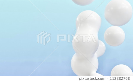 many floating white balls 112882768