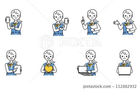 Simple mobile shop female clerk variation 112882932