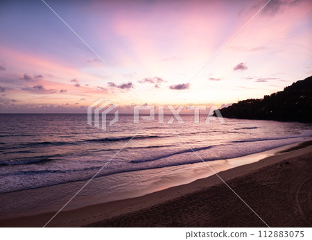 Landscape Sunset sky,Nature beautiful Light Sunset or sunrise over sea 112883075
