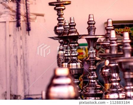 old water bottles in a row 112883184