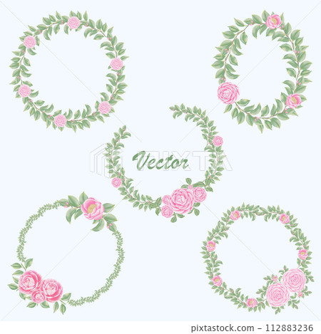 vector floral frame with flowers 112883236