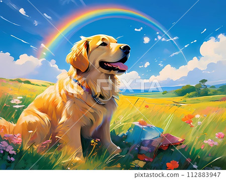 狗狗在彩虹橋等待“AI生成圖像” 112883947
