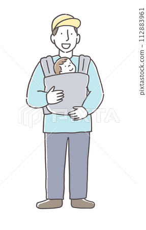 爸爸抱著一個嬰兒 112883961