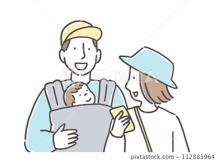 baby and couple going on a trip 112883964