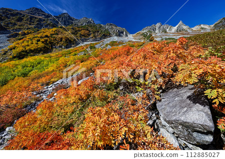 Autumn leaves of Karasawa in the Northern Alps and Mt. Hotaka 112885027