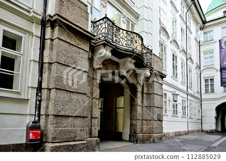 Entrance to Innsbruck Royal Palace from Hofgasse alley 112885029