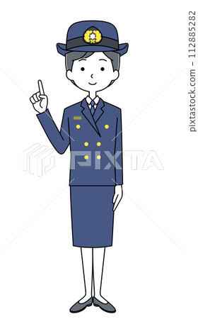 Pointing firefighter (winter uniform) Pointing firefighter (winter uniform) 112885282