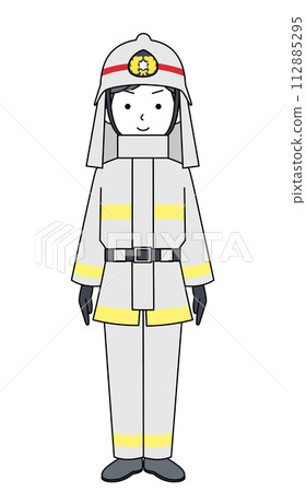 消防員插畫(消防服) 消防員插畫(消防服) 112885295