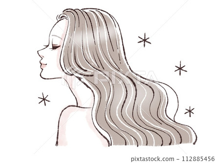 Profile illustration material of women and girls 112885456