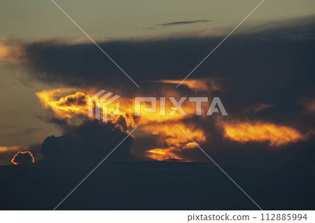 The sky and sea dyed beautifully in the sunset The sky and sea dyed beautifully in the sunset 112885994