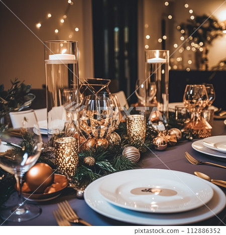 New Year party decor, home decoration for festive holiday celebration New Year party decor, home decoration for festive holiday celebration 112886352