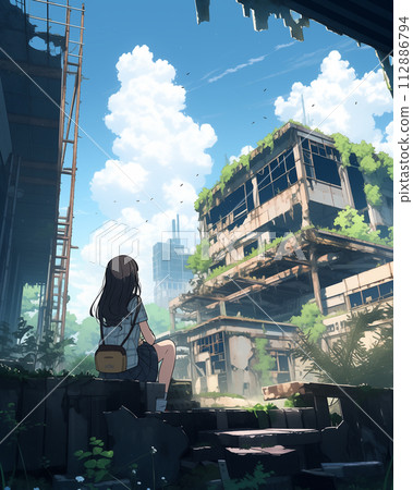 倒塌的城市和女孩 112886794