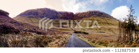 Panorama of the Gleniff Horseshoe in County Leitrim - Ireland 112887539
