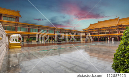 The Taiwanese style temple named Fo Guang Shan Thaihua, located in Khlong Sam Wa district, Bangkok, Thailand. The Taiwanese style temple named Fo Guang Shan Thaihua, located in Khlong Sam Wa district, Bangkok, Thailand. 112887623