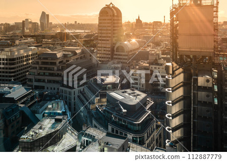 aerial view of London city downtown 112887779