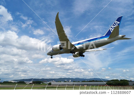 從伊丹天空公園看到的全日空飛機起飛場景 112888607
