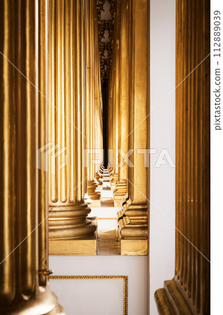 Golden Columns in the Palace Vertical Photo. High quality photo Golden Columns in the Palace Vertical Photo. High quality photo 112889039