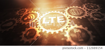 LTE 4G High speed wireless internet telecommunication background for presentation 112889154