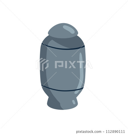 Funeral urn with ashes. Burial vase for cremation. Concept of cremated people isolated on white background Funeral urn with ashes. Burial vase for cremation. Concept of cremated people isolated on white background 112890111