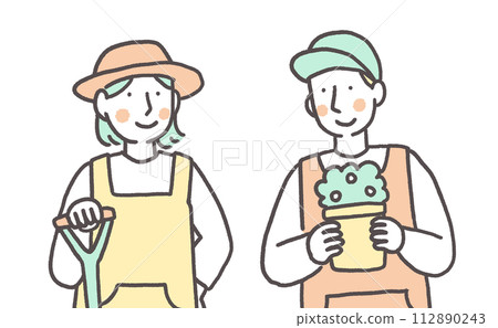 兩個人享受園藝 112890243