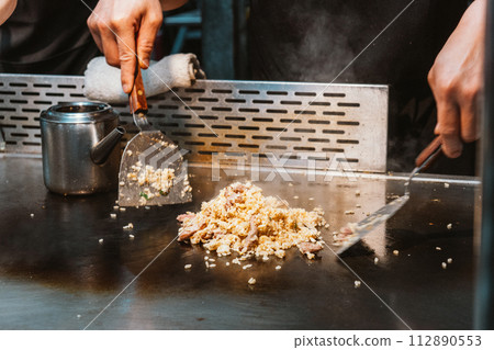 Taiwan Night Market Teppanyaki Fried Rice 112890553