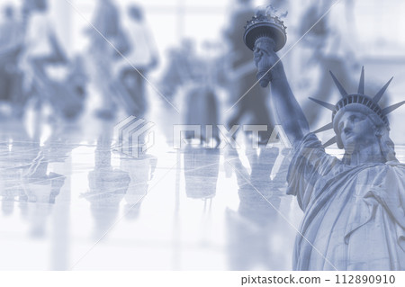 Travel to USA  abstract double exposure concept 112890910