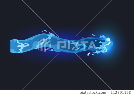 Cartoon laser gun beam. Alien combat weapon rays. Futuristic shot effect. Destructive plasma flow. Bomb blaster attack explosion. Vector game element Cartoon laser gun beam. Alien combat weapon rays. Futuristic shot effect. Destructive plasma flow. Bomb blaster attack explosion. Vector game element 112891138