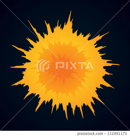 Explosion animation. Animation for game of the explosion effect. Cartoon animation for game. Exploding effect. Hand drawn vector illustration 112891173