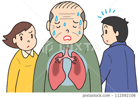 疾病 - 肺炎、老年人、免疫系統減弱、抵抗力下降 疾病 - 肺炎、老年人、免疫系統減弱、抵抗力下降 112892106