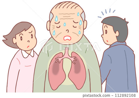 疾病 - 肺炎、老年人、免疫系統減弱、抵抗力下降 112892108