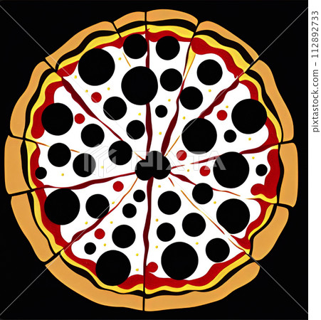 Closeup shot of delicious freshly baked pizza 112892733