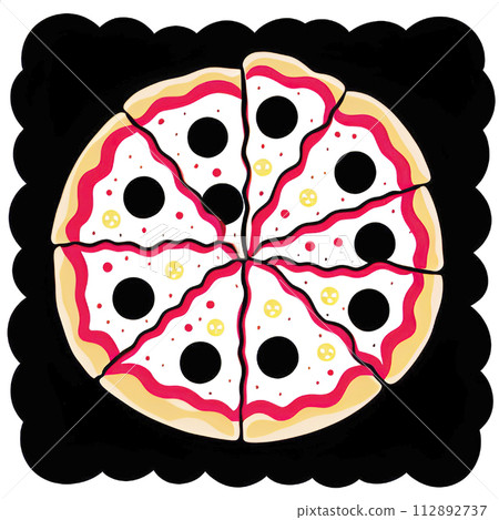 Closeup shot of delicious freshly baked pizza 112892737