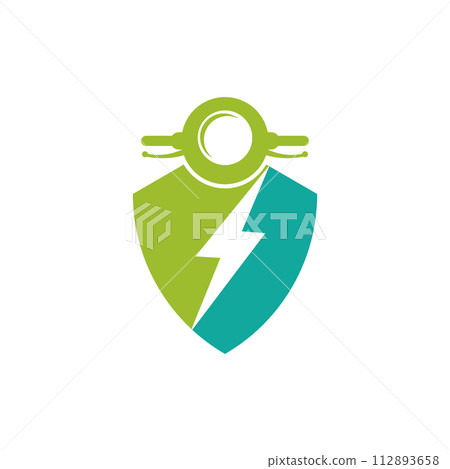 Electric motorcycle illustration 112893658