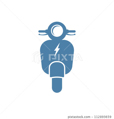 Electric motorcycle illustration 112893659
