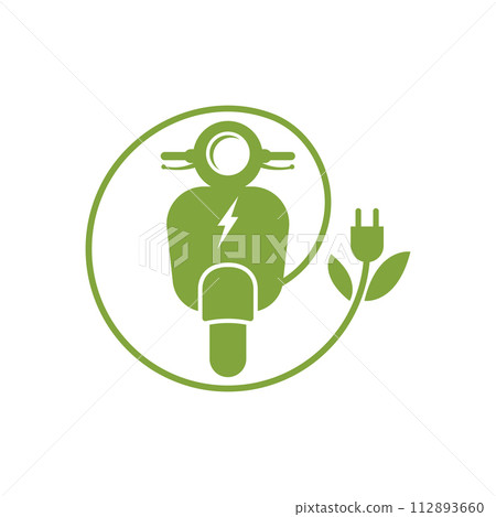 Electric motorcycle illustration 112893660