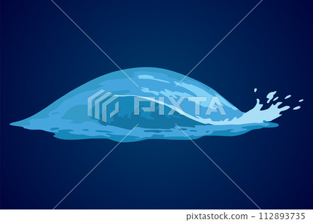 Animation water wave frame. Water splash for animation and visual effects. Sea or ocean wave with drops or splatters. Cartoon vector illustration 112893735