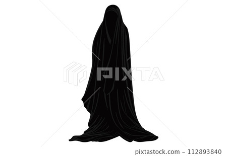 Muslim woman in hijab fashion silhouette, Woman Hijab Silhouette Vector Design 112893840