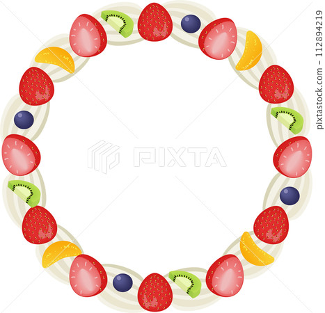 cream fruit frame cream fruit frame 112894219
